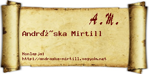 Andráska Mirtill névjegykártya
